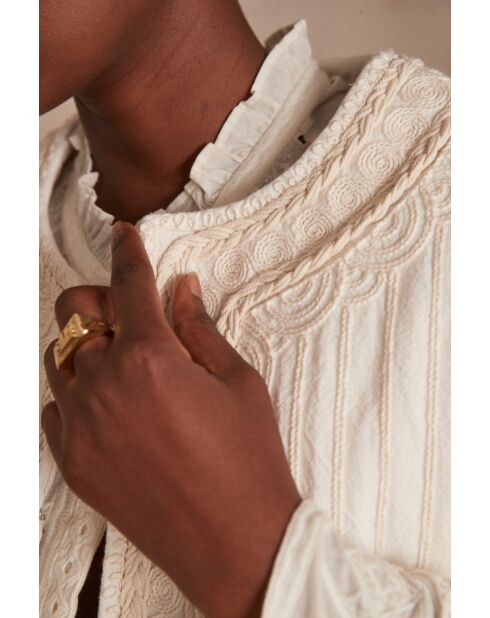 Chaqueta bordada Sarah B Natural