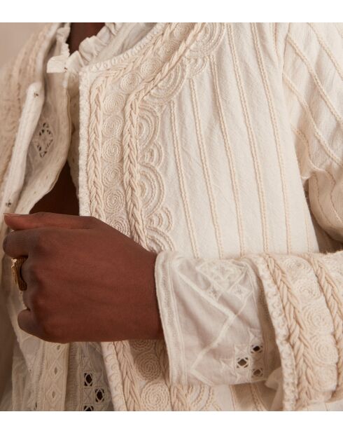 Chaqueta bordada Sarah B Natural