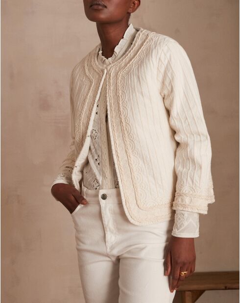 Chaqueta bordada Sarah B Natural