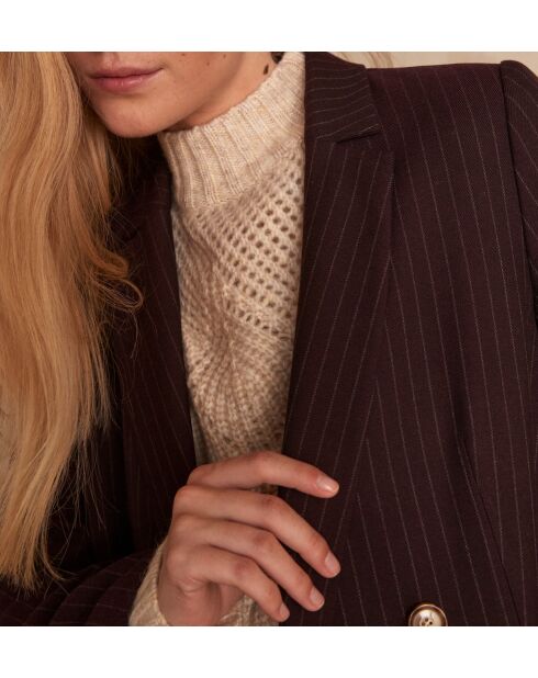 Bordeauxrood gestreept pak Florine B