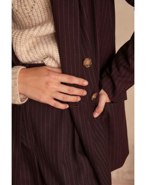 Bordeauxrood gestreept pak Florine B