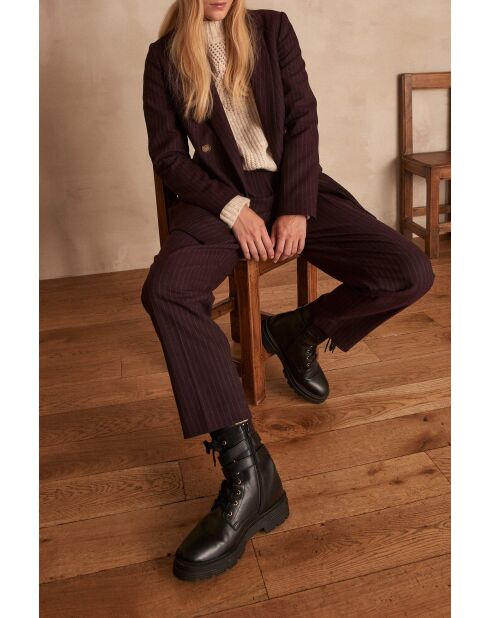 Bordeauxrood gestreept pak Florine B