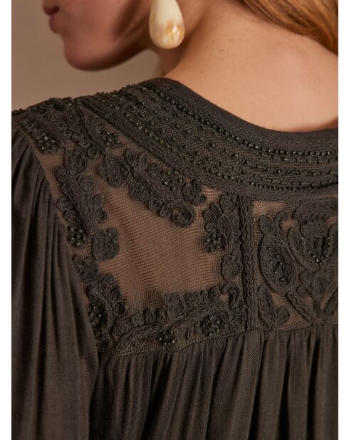 Blusa bordada caqui Taylor Bl