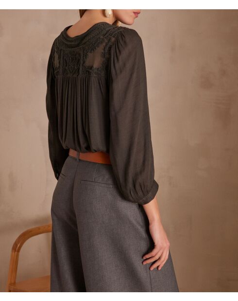 Blusa bordada caqui Taylor Bl