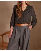 Blusa bordada caqui Taylor Bl