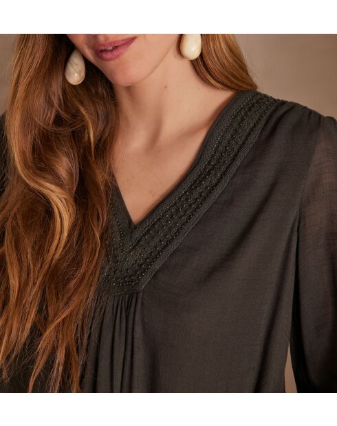 Blusa bordada caqui Taylor Bl