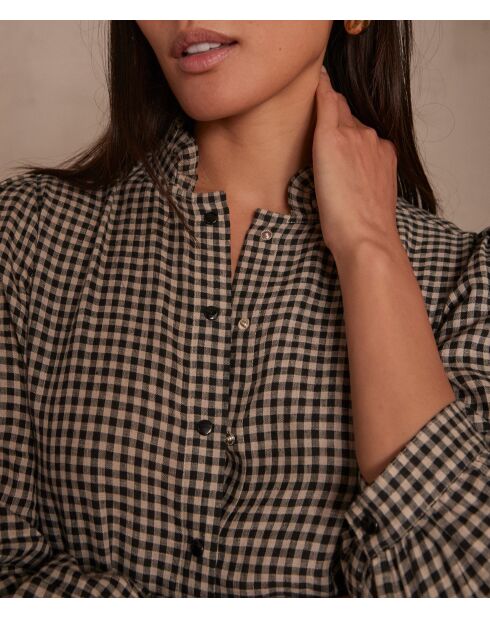 Blusa negra a cuadros Bella Ch