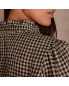 Blusa negra a cuadros Bella Ch