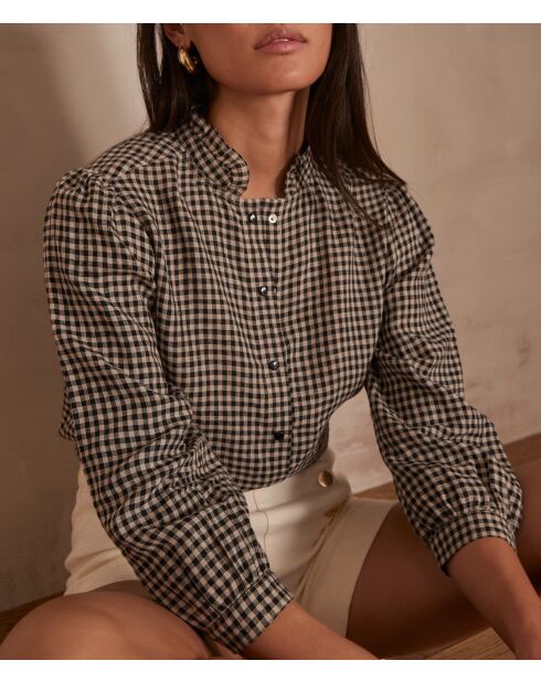 Blusa negra a cuadros Bella Ch