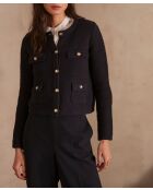 Marineblauwe jas Lily