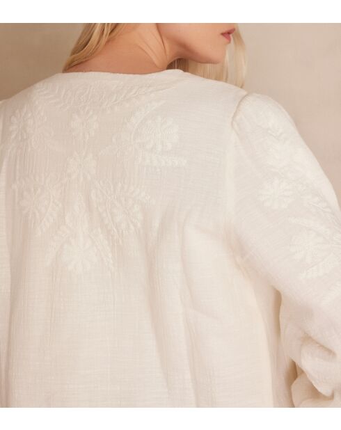 Pamina B geborduurde crèmekleurige jas