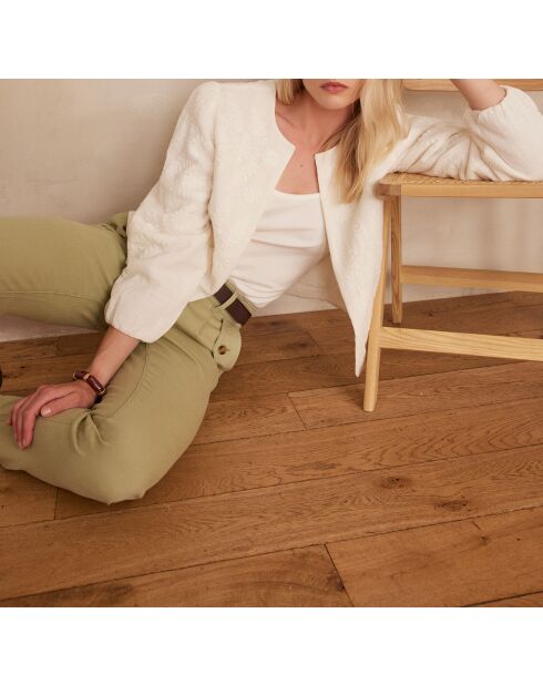 Pamina B geborduurde crèmekleurige jas