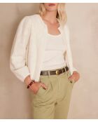 Pamina B geborduurde crèmekleurige jas