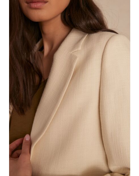 Nelia B Uni cremefarbene Anzugjacke