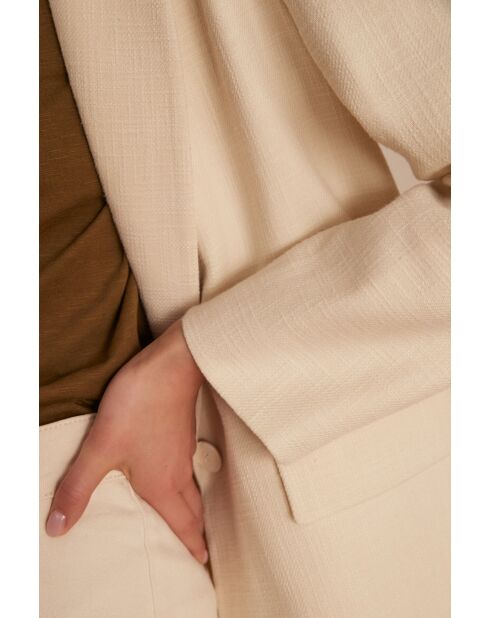 Nelia B Uni cremefarbene Anzugjacke