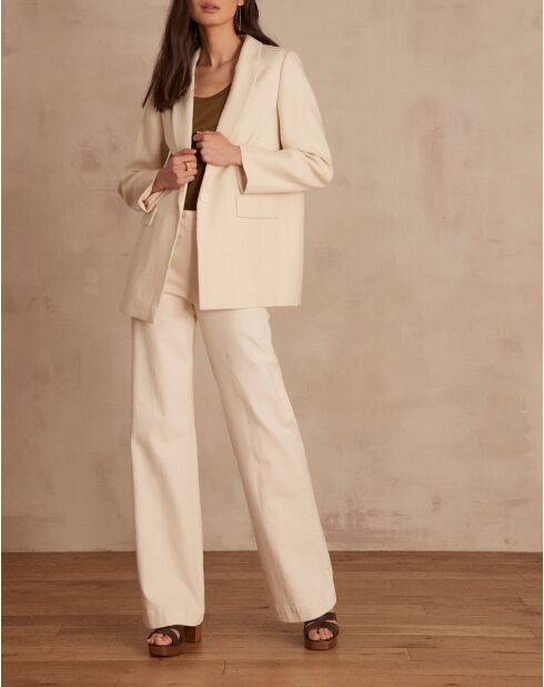 Nelia B Uni cremefarbene Anzugjacke