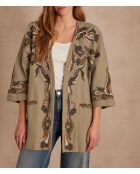 Geborduurd jasje met bladeren Nouria B