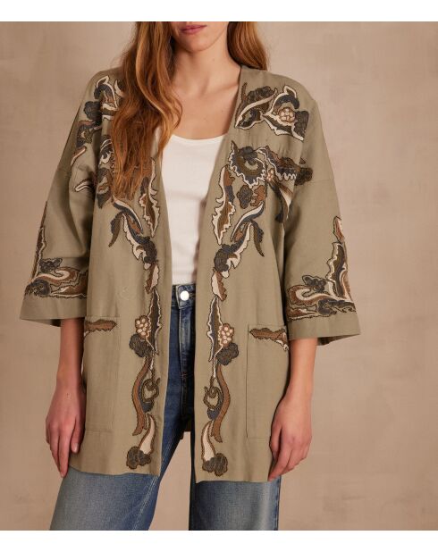 Geborduurd jasje met bladeren Nouria B