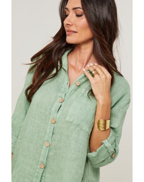 Chemise Énora 100% Lin verte