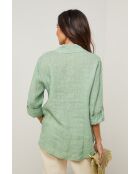 Chemise Énora 100% Lin verte