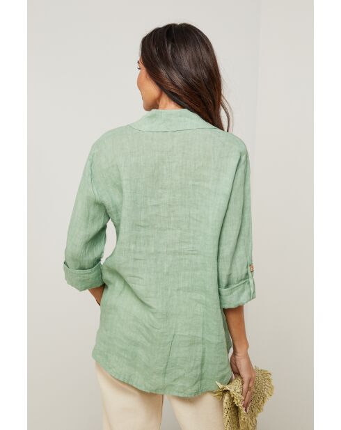 Chemise Énora 100% Lin verte