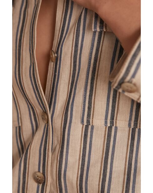 Chemisier Clara Ch rayures creme