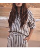 Chemisier Clara Ch rayures creme