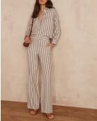 Chemisier Clara Ch rayures creme