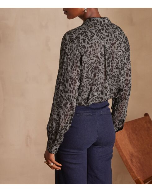 Carla Chi Imp Bevskin Bluse Medium Chine