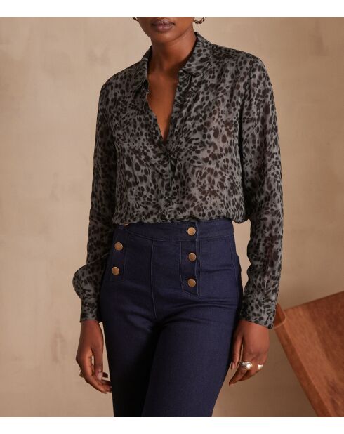 Carla Chi Imp Bevskin Bluse Medium Chine