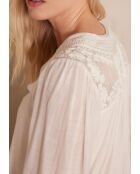 Taylor Bl ecrufarbene Stickbluse