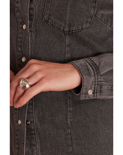 Chemisier Bloum Ch denim gris chine moyen