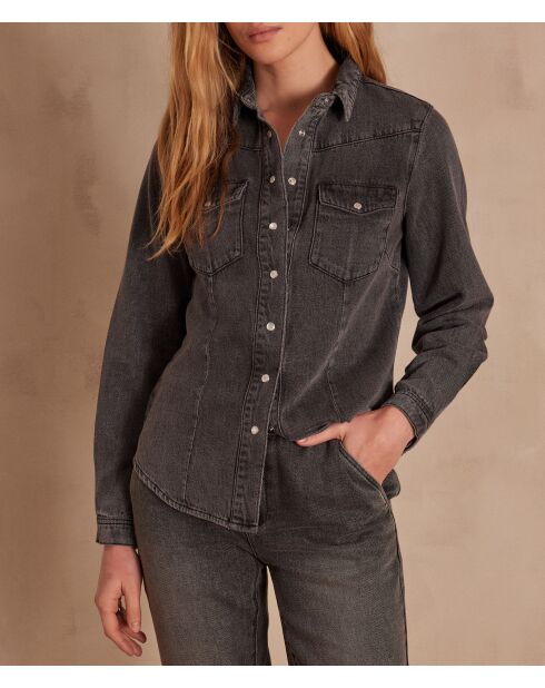 Chemisier Bloum Ch denim gris chine moyen