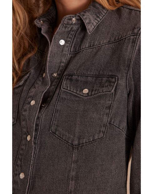 Chemisier Bloum Ch denim gris chine moyen