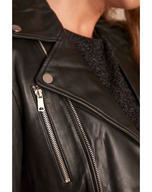 Giacca Tommy Bis Perf in pelle nera