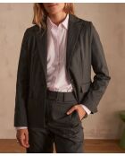 Traje Simone B de rayas antracitas