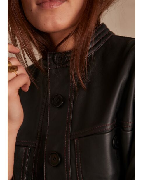 Blouson en cuir Nikita Bl noir