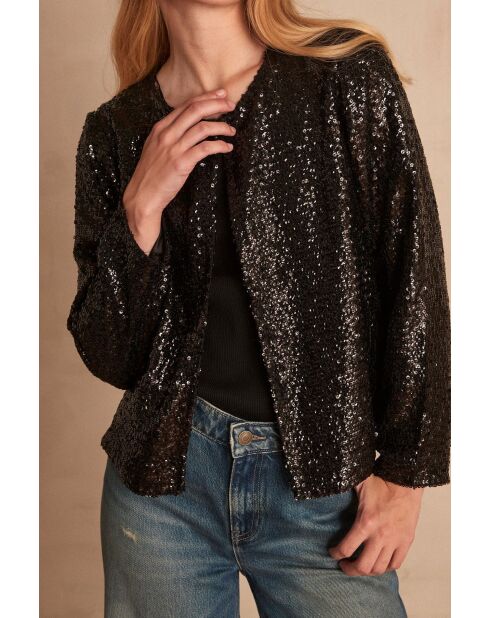 Bright B zwart glitterjack