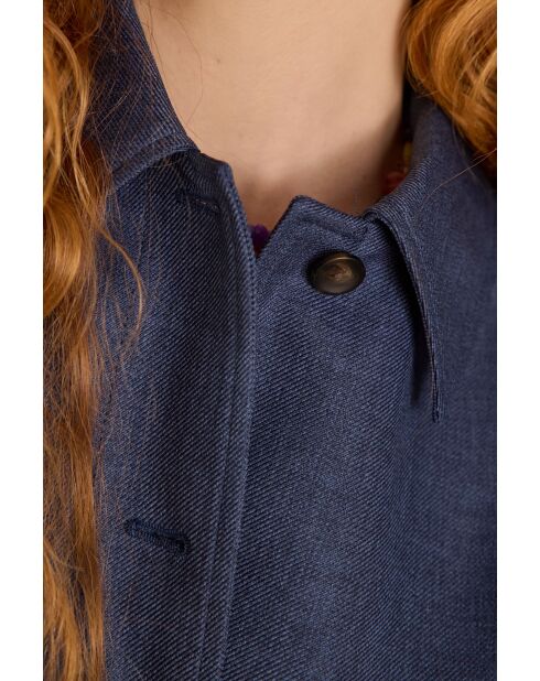 Castille B effen blauwe jas