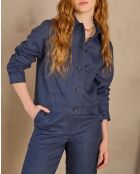 Castille B effen blauwe jas