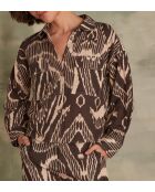 Clara Ch Imp blouse met etnische chocolade