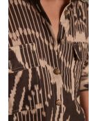 Clara Ch Imp blouse met etnische chocolade