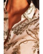 Colette Ch bedrucktes Hemd aus khakifarbenem Jo Canvas