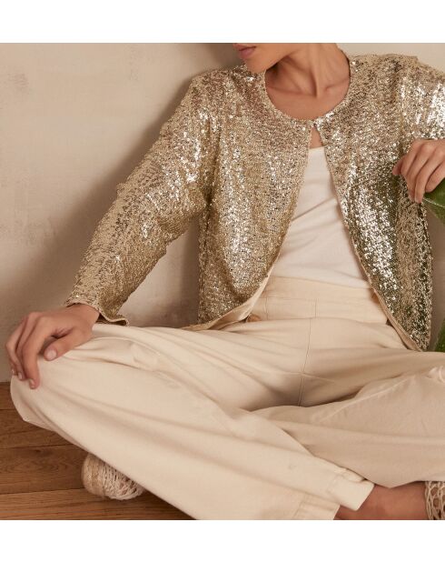 Bright B crèmekleurige glitterjas