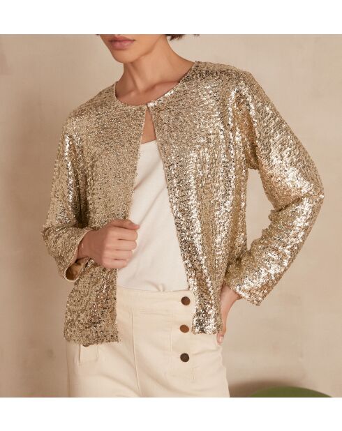 Bright B crèmekleurige glitterjas