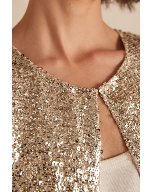 Bright B crèmekleurige glitterjas