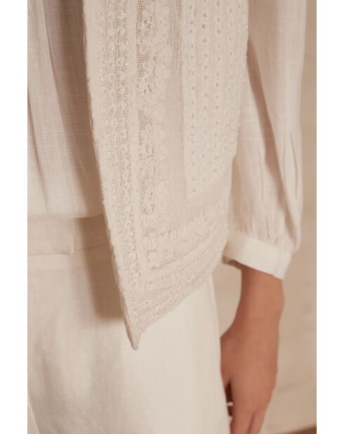 Giacca color crema ricamata Nadia Gi