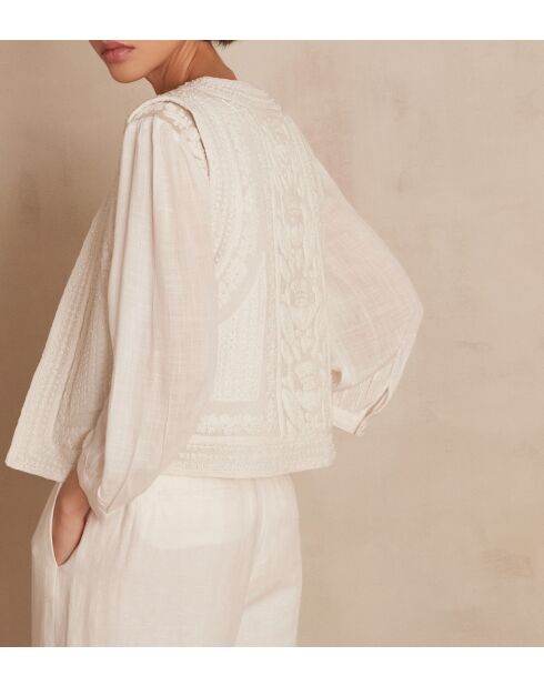 Giacca color crema ricamata Nadia Gi