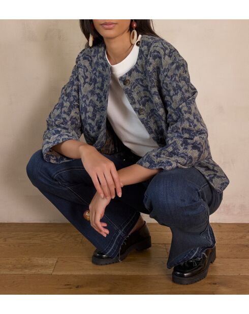 Carmen B Leicht gewaschene Jacquard-Jacke