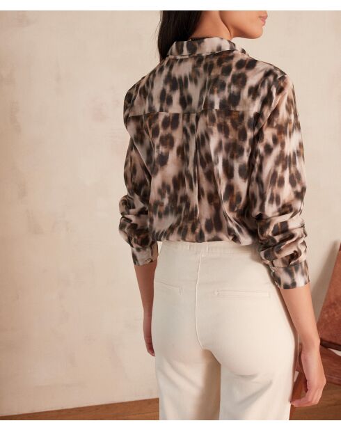 Chemisier Colette Ch imprime peau taupe clair